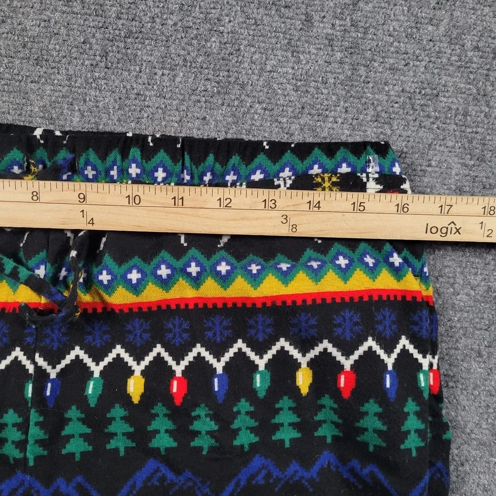 Hanna Andersson Fleece Pants Girls Medium Multicolor Fair Isle Christmas Pajamas